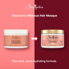 SheaMoisture Hair Mask Coconut & Hibiscus for Dry Curls Hair Mask with Shea Butter 11.5 oz, (Pack of 2)