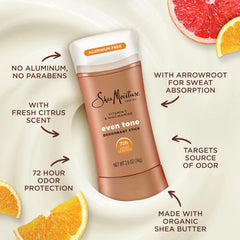 SheaMoisture Deodorant Stick for 72h Odor Control Fresh Aluminum Free 2.6 oz