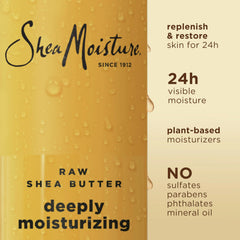 SheaMoisture Raw Shea Butter Body Wash Moisturize and Restore Deeply Moisturizing body wash for 24H Visible Moisture for Healthy, Glowing Skin 18 oz