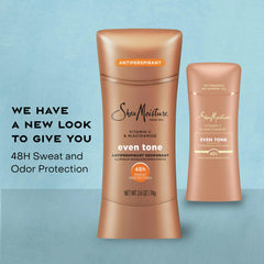 SheaMoisture Antiperspirant Deodorant Stick Even Tone Vitamin C & Niacinamide 2 Count for 48HR Sweat & Odor Protection with No Parabens & No Mineral Oil 2.6 oz
