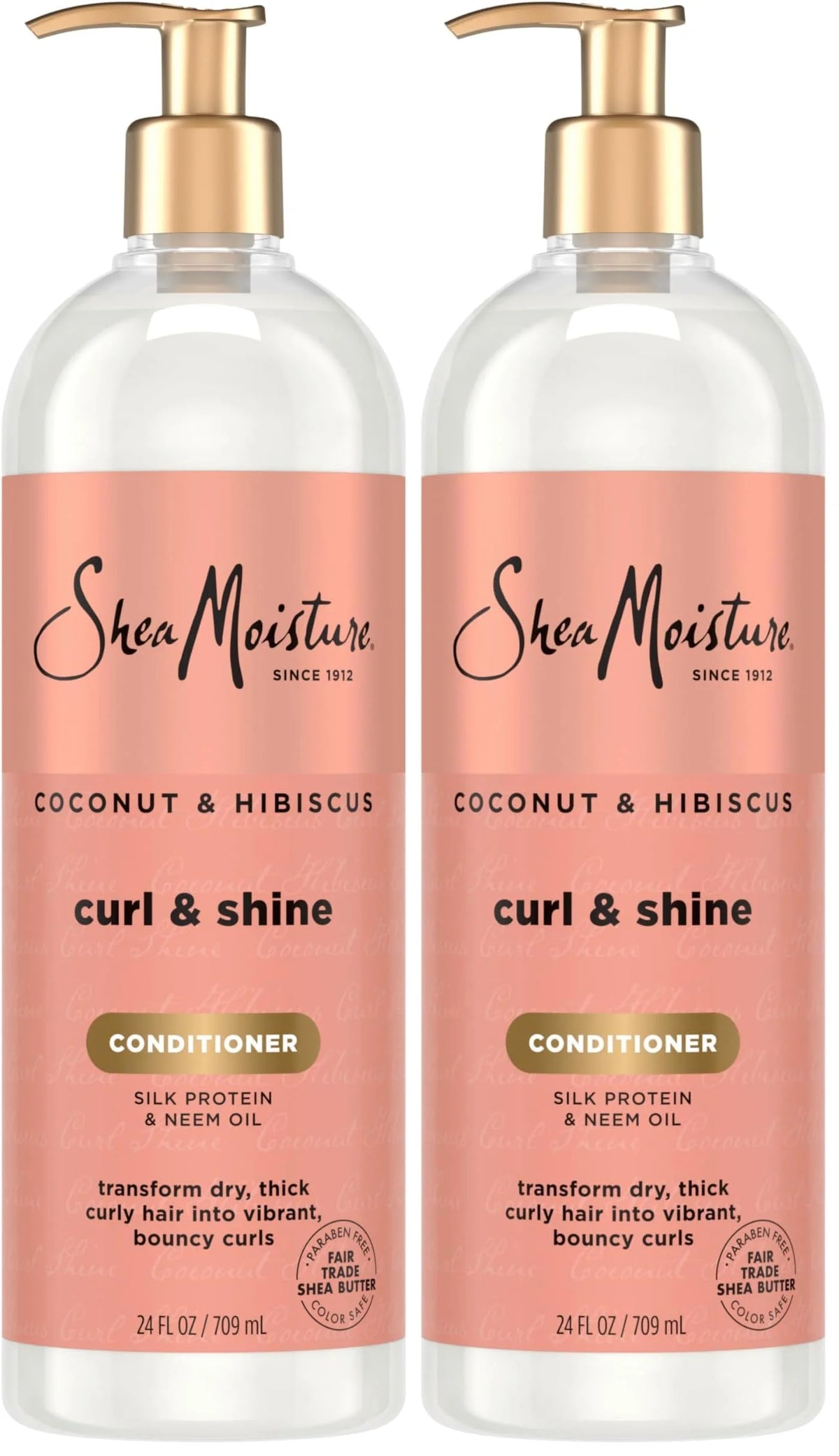 SheaMoisture Curl & Shine Conditioner Coconut & Hibiscus,for Thick,Curly Hair,to Moisturize-& Soften,24 oz,(Pack of 2)