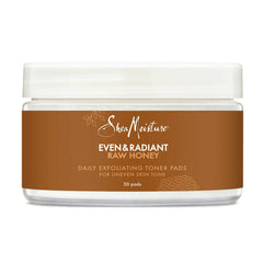 SheaMoisture Even and Radiant Face Pads For Uneven Skin Tone and Dark Spots Daily Exfoliating Toner Pads With Raw Honey 30 Count