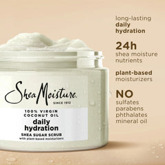 SheaMoisture Shea Sugar Body Scrub For Nourish And Replenish Skin Virgin Coconut Oil Daily Hydrating Body Scrub With 24h Shea Moisture Nutrients 12 oz