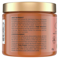 SheaMoisture Define&Shine Styling Gel+Flaxseed 12ct Coconut&Hibiscus Hydrates,Holds Your Style All Day Infused With Glycerin,CoconutOil an Invigorating Sweet Scent ParabenFree Frizz Control Gel 15OZ