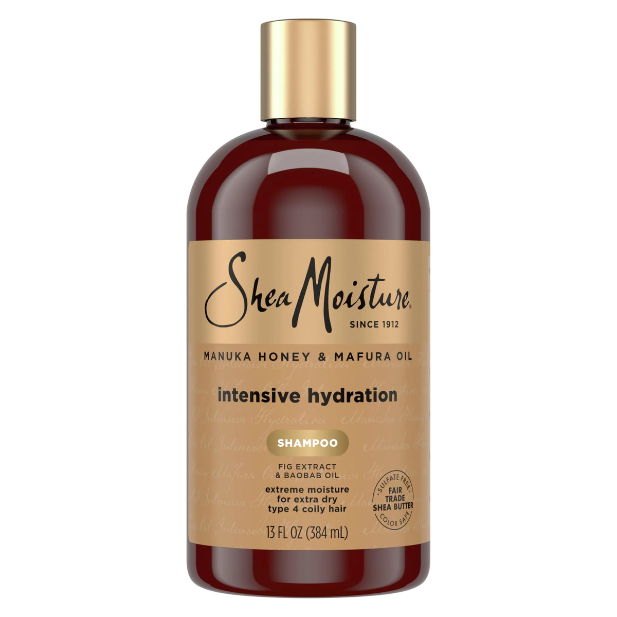 Shea Moisture Intensive Hydration Shampoo Manuka Honey and Mafura Oil for Dry, Damaged Hair Sulfate-Free 13 oz