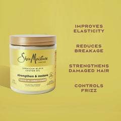 SheaMoisture Leave In Conditioner Jamaican Black Castor Oil Conditioner For Hair To Soften and Detangle Hair 20 oz