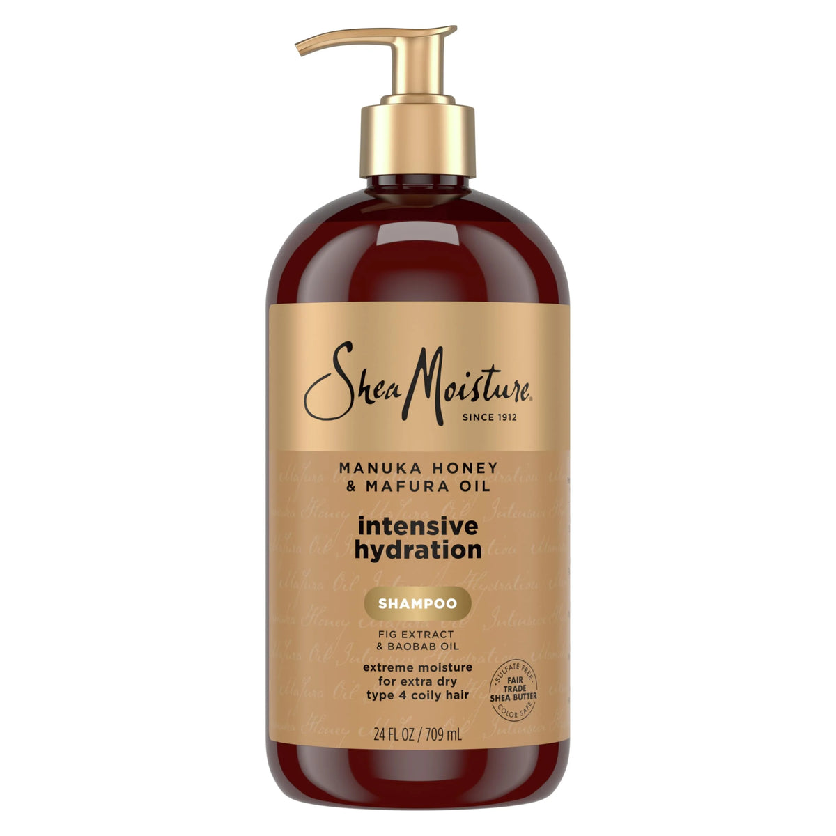 Shea Moisture Intensive Hydration Shampoo Manuka Honey & Mafura Oil, For Extra Dry, Damaged Hair, Sulfate-Free, 24 oz