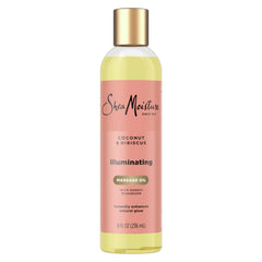 Shea Moisture Coconut & Hibiscus Massage Oil and Body Oil for Dry Skin, Bath Oil with Coconut Oil and Vitamin E Oil for Skin, 8 oz