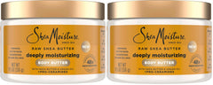 SheaMoisture Deeply Moisturizing Body Butter with Raw Shea Butter, Argan Oil and Pro-Ceramides, Rich Hydration & Healing of Dry Skin, 48H Moisturizing 11.5 oz, (Pack of 2)